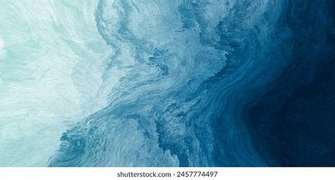 Abstract art blue paint background with liquid fluid grunge texture.