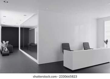 blank wall office room mockup background