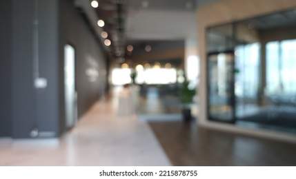 Blur focus of Fashion and modern office interiors. Front view of a loft open space office interior. Blur background.