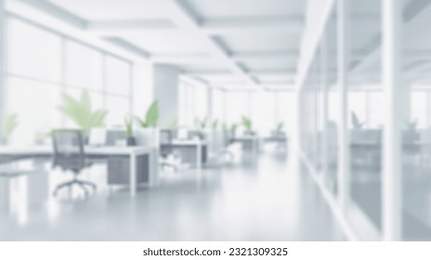 Blurred empty open space office. Abstract light bokeh at office interior background for design.