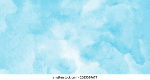 Blue watercolor vector background. Abstract hand paint square stain backdrop